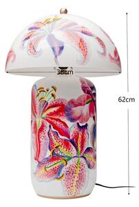 KARE Lampada da tavolo Lillies, Multicolore, Soggiorno / Sala da pranzo, Ceramica, Giovanile, Lampada da tavolo
