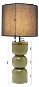 KARE Lampada da tavolo Eliano, Verde, Soggiorno / Sala da pranzo, Tessuto / Stoffa / Seta, Moderno, Lampada da tavolo