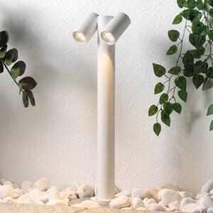 Lampione Tulimar di PRIOS, a 2 luci, 60 cm, bianca, IP65 dimmerabile, Bianco / Opale, Alluminio, Moderno