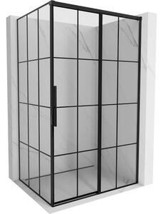 Mexen Rox cabina doccia scorrevole destra 155 x 70 cm, griglia nera, nero - 8C2-155-070-70-77-P