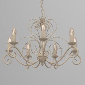 Lampadario a soffitto Mauro Luminex, dimmerabile, Crema / Ambra, Soggiorno / Sala da pranzo, Metallo, Antico, Lampadario