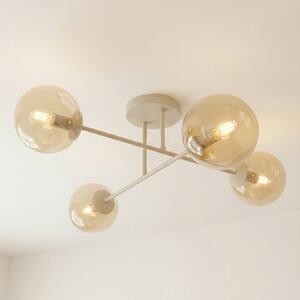 Plafoniera soffitto ROMA EMIBIG LIGHTING, dimmerabile, Crema / Ambra, Soggiorno / Sala da pranzo, Vetro, Moderno, Plafoniera