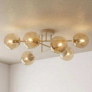 Plafoniera soffitto ROMA EMIBIG LIGHTING, dimmerabile, Crema / Ambra, Soggiorno / Sala da pranzo, Vetro, Moderno, Plafoniera