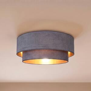 Plafoniera soffitto Boho Duolla, Alluminio / Grigio / Zincato, Corridoio, Tessuto / Stoffa / Seta, Giovanile, Plafoniera