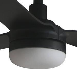 FARO BARCELONA Ventilatore da soffitto LED Punt M, nero, CC, silenzioso, 130 cm, CCT dimmerabile, Nero, Soggiorno / Sala da pranzo, Metallo, Moderno