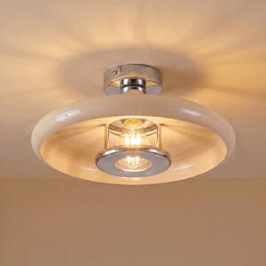 Plafoniera soffitto Branford Lindby, dimmerabile, Crema / Ambra, Soggiorno / Sala da pranzo, Metallo, Vintage, Plafoniera