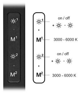Ecolite LU19WT-CR-Lampada da tavolo LED dimmerabile SPACE LED/8W + LED/11W/230V nero