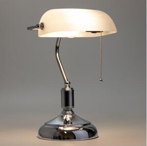 Brilagi - Lampada da tavolo BANK OFFICE 1xE27/60W/230V cromo lucido/bianco