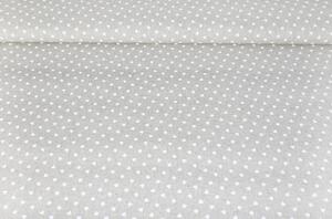 Tessuto decorativo al metro - piccoli cuori bianchi su sfondo beige, al. 140 cm