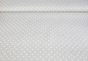 Tessuto decorativo al metro - piccoli puntini bianchi su sfondo beige, al. 140 cm