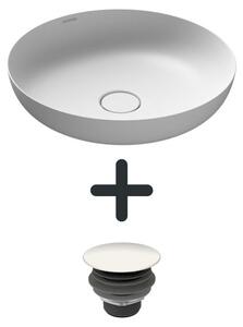 Lavabo a incasso Kaldewei MIENA, modello 3180, diametro 45 cm, set completo con valvola di scarico integrata