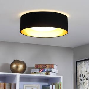 Lindby Coleen - lampada da soffitto in tessuto nero e oro