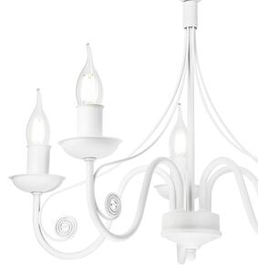 Lampadario a sospensione con catena DONATO 5xE14/40W/230V bianco