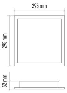 Plafoniera LED dimmerabile LED/20W/230V + TC quadrato 2700K-6500K