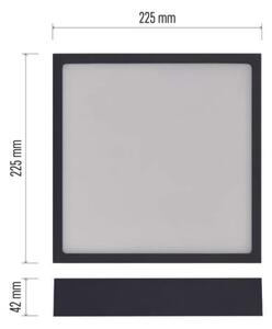 Plafoniera LED LED/21W/230V 3000/3500/4000K 22,5x22,5 cm nera