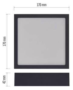 Plafoniera LED LED/12,5W/230V 3000/3500/4000K 17x17 cm nera