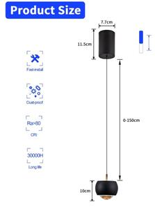 Immax NEO 07219L - Lampadario LED dimmerabile DORMINE 6W/230V opaco nero Tuya +TC