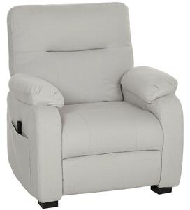 HOMCOM Poltrona relax elettrica reclinabile con USB, poggiapiedi e telecomando, crema | Aosom Italy