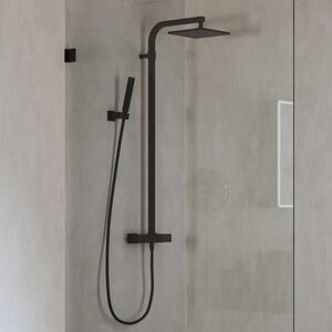 Sistema doccia a parete ALLUVION Mercur, con termostato, soffione da 22 x 22 cm e set doccetta