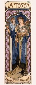 Mucha, Alphonse Marie - Riproduzione Poster for 'Tosca' with Sarah Bernhardt, (21.4 x 50 cm)