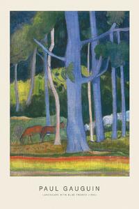 Stampa artistica Landscape with Blue Trunks Special Edition - Paul Gauguin, (26.7 x 40 cm)