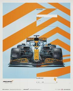 Stampe d'arte McLaren x Gulf - Lando Norris - 2021, (40 x 50 cm)