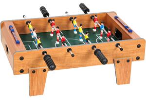 SPORTNOW Mini calciobalilla da tavolo con segnapunti e 2 palline, 50,6x50,5x18 cm, naturale | Aosom Italy