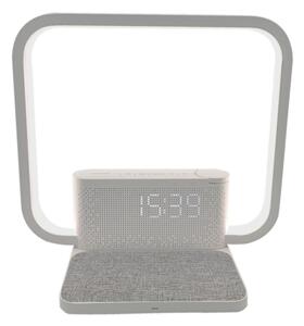 Immax 08994L - Lampada da tavolo LED dimmerabile con sveglia e di ricarica 18W/230V bianco