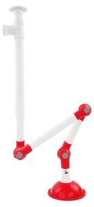 Cappa aspirante per laboratorio - Cappa aspirante - Montaggio a soffitto - Braccio girevole a 360° - Apertura di Ø 37,5 cm - Braccio regolabile 28–76–44 cm - Adatta per fumi di saldatura e vapori chimici - Colore: rosso