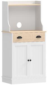 HOMCOM Mobile per microonde con vano aperto, cassetto e armadietto a 2 ante, 61x35x125,4 cm, rovere | Aosom Italy