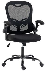 HOMCOM Sedia da ufficio ergonomica in rete con braccioli ribaltabili e altezza regolabile, nera | Aosom Italy