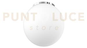 Mars plafoniera montatura cromo vetro bianco d.30 cm 1 luce attacco