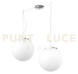 Mars sospensione spostabile montatura cromo vetro bianco d.30 cm 2 