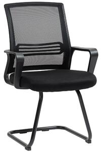 HOMCOM Set 2 sedie ergonomiche imbottite senza ruote con struttura a slitta, nero | Aosom Italy