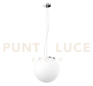 Mars sospensione montatura cromo vetro bianco d.25 cm 1 luce attacc