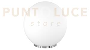 Mars lampada da tavolo montatura cromo vetro bianco d.30 cm 1 luce 