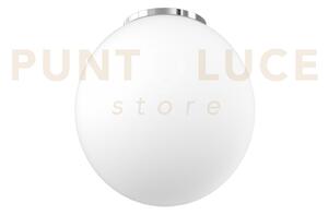 Mars plafoniera montatura cromo vetro bianco d.35 cm 1 luce attacco