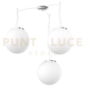 Mars sospensione spostabile montatura cromo vetro bianco d.30 cm 3 