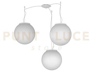 Mars sospensione spostabile vetro bianco d.30 cm 3 luci attacco e27