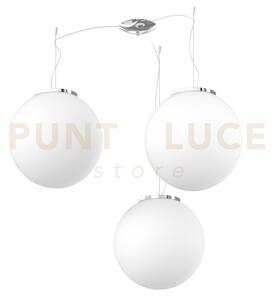 Mars sospensione spostabile montatura cromo vetro bianco d.35 cm 3 