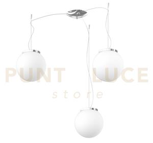 Mars sospensione spostabile montatura cromo vetro bianco d.20 cm 3 