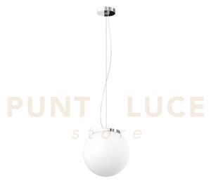 Mars sospensione montatura cromo vetro bianco d.20 cm 1 luce attacc