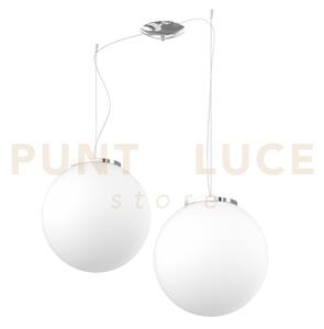 Mars sospensione spostabile montatura cromo vetro bianco d.35 cm 2 