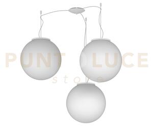 Mars sospensione spostabile vetro bianco d.35 cm 3 luci attacco e27