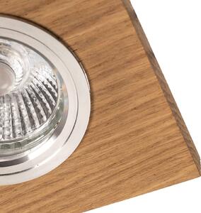 Spot-Light Plafoniera a incasso Vitar, legno, quercia, 9,5 x 9,5 cm, set di 3