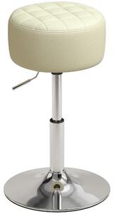 HOMCOM Sgabello Bar in Pelle PU con Altezza Regolabile, Seduta Morbida Spessa, Girevole a 360°, per Penisola, Bianco | Aosom Italy
