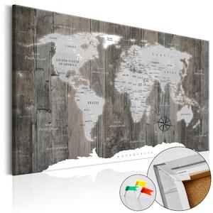 Quadro di Sughero - World Of Wood [Cork Map] 60x40cm Erroi