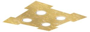 Plafoniera Contemporanea Atene Metallo Foglia Oro 4 Luci Gx53
