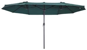 Outsunny Ombrellone da Giardino Doppio con Apertura a Manovella, Acciaio e Poliestere, 460x270x240cm|Aosom