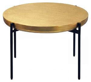 Tavolino da salotto WOHNLING, alluminio, rotondo, 63 cm, color oro. Tavolino moderno per il soggiorno, da utilizzare accanto al divano. Design orientale, in metallo. Tavolino da lounge, tavolino ausiliario per il soggiorno, realizzato a mano